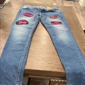 Harley-Davidson Blue Jeans with Pink Accents